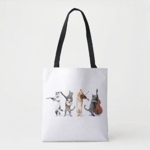 Reversible cat lover tote bag