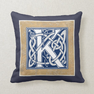 Reversible Celtic K Initial Cushion