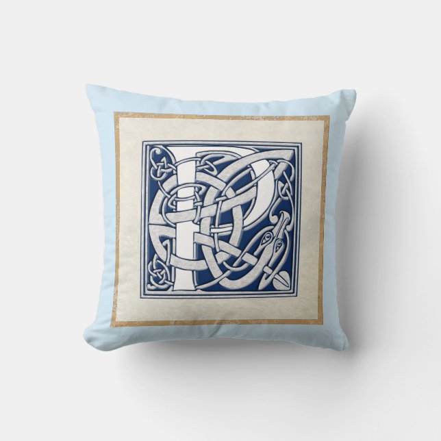 Reversible Celtic P Initial Cushion (Front)