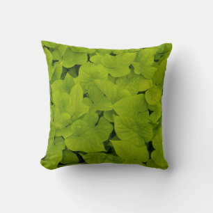 Reversible Chartreuse Leaves Pillow