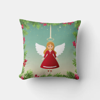 Reversible Christmas Angel & Snow Man Pillow 