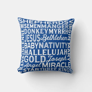 Reversible Christmas Words Cushion