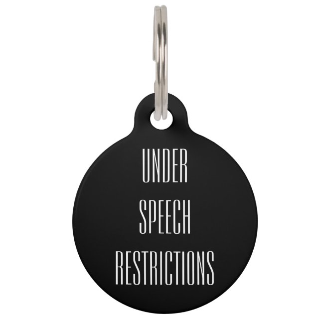 Reversible Collar Tag - Under Speech Restrictions (Front)