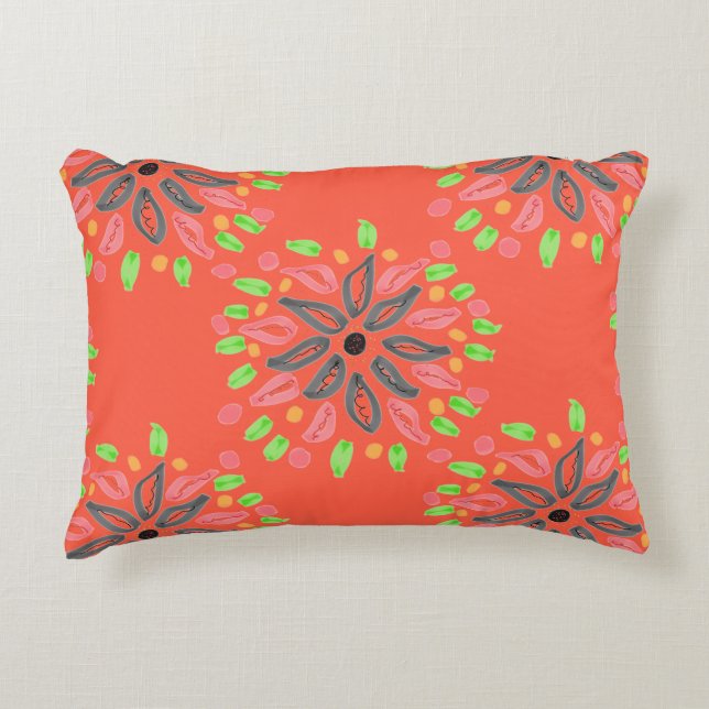 Reversible Designer Pillow With Stripes (Front)