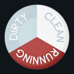 Reversible Dishwasher Magnet Clean Dirty Running<br><div class="desc">Modern looking reversible dishwasher magnet for your office or home. Let everyone know the status of your dishes with this clean, dirty and running dishwasher magnet. Light blue grey, red and white design is perfect for your kitchen dishwasher.</div>