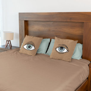 Reversible Eye Mood  Awake & Tired Funny Bedroom D Cushion