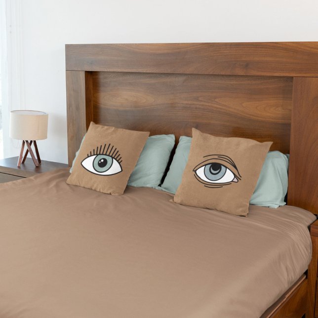Reversible Eye Mood  Awake & Tired Funny Bedroom D Cushion (Creator Uploaded)
