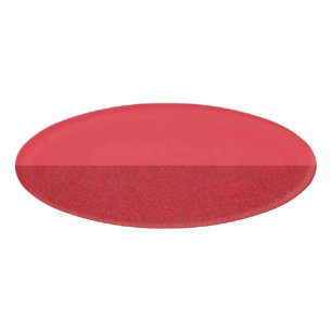 Reversible Half-Texture Tomato Red Oval Badge