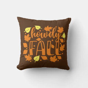 Reversible Howdy Fall with Leaves Cushion