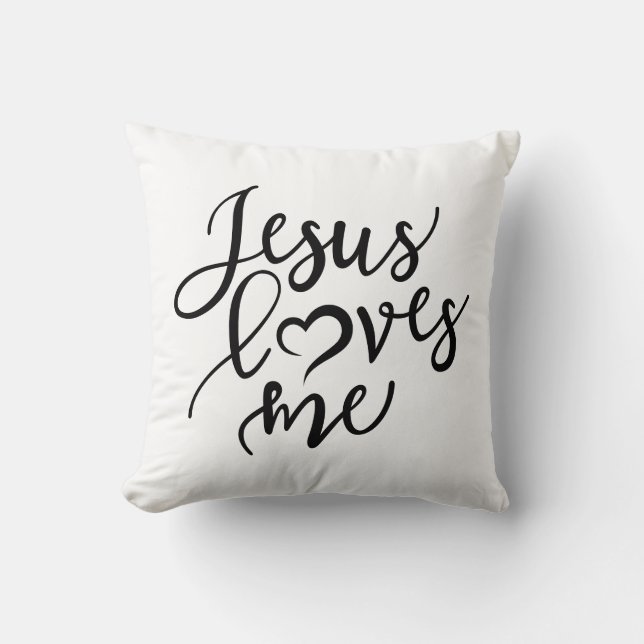 Reversible Jesus Loves Me Cushion (Front)