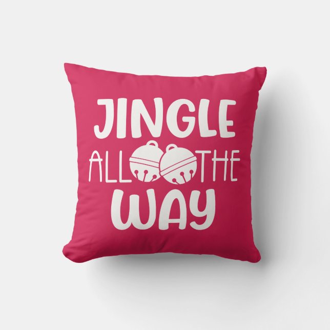 Reversible Jingle All The Way with Bells Cushion (Front)