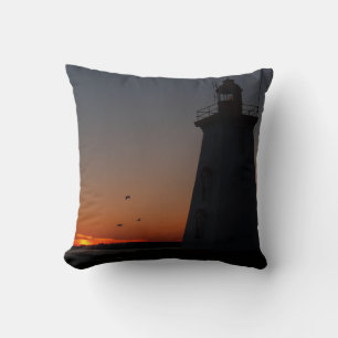 Reversible Lighthouse Sunset Pillow