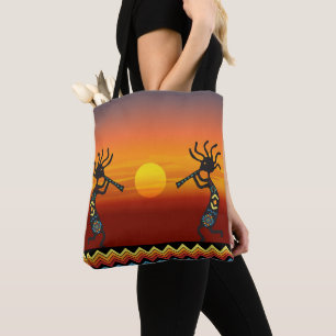 Reversible Native American Kokopelli Tote Bag