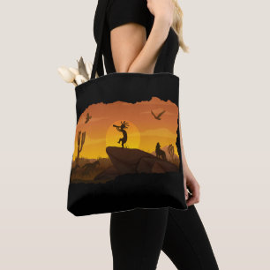 Reversible Native American Kokopelli Tote Bag