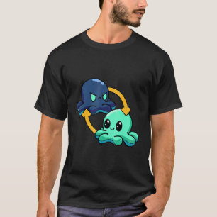 Reversible Octopus Emotional Switch Leisure T-Shirt
