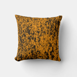Reversible Orange and Black Textured Pillow