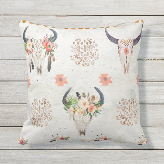 Reversible outdoor pillow, Southwestern style Cushion