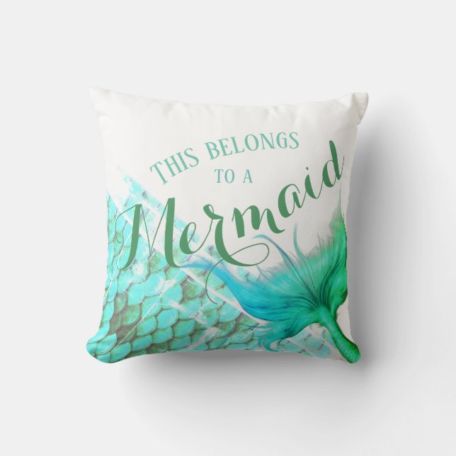 Reversible Personalised Mermaid Name or Message Cushion (Front)