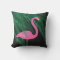 Reversible Pink and Black Flamingo Pillow 1