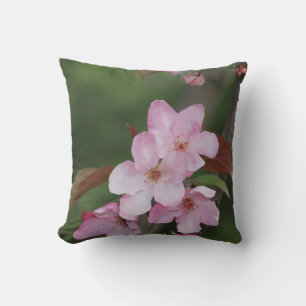 Reversible Pink Crab Apple Blossom Pillow