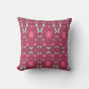 Reversible Pink Flowered Pillow