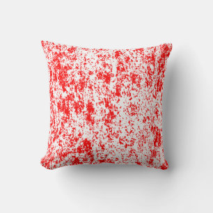 Reversible Red and White Textured Pillow