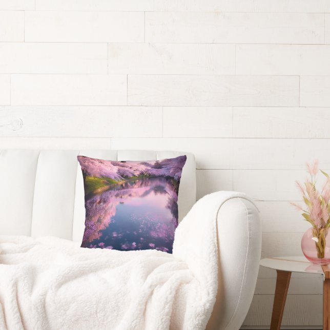 Reversible Sakura (Cherry Blossom Tree) Pillow  (Couch)