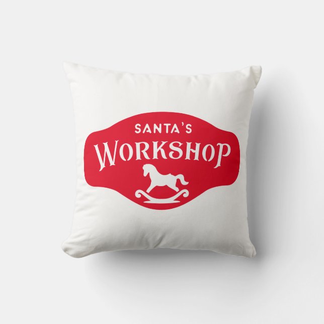 Reversible Santa's Workshop Cushion (Front)