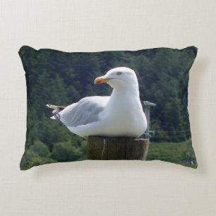 Reversible Seagull Laying Down Decorative Cushion