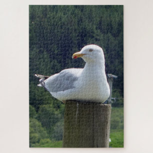 Reversible Seagull Laying Down Jigsaw Puzzle