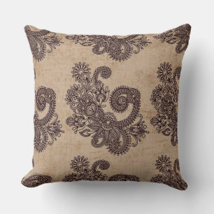 "Reversible Suede Tan Design Decorative Pillows