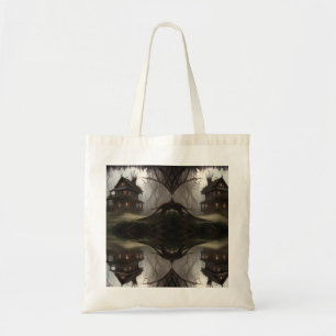 Reversible Tote Bag Halloween Mouse Haunted House
