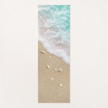 Reversible Turquoise Beach Waves Yoga Mat