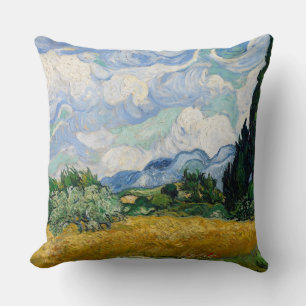 Reversible Van Gogh Wheat Field with Cypresses Cushion