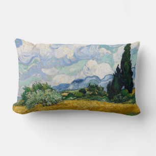 Reversible Van Gogh Wheat Field with Cypresses Lumbar Cushion