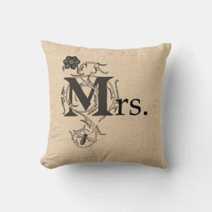 Reversible Wedding Pillow Mr. and Mrs.