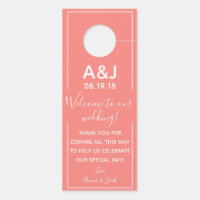 Reversible Welcome & DND Coral Wedding Tag