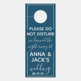 Reversible Welcome & DND Navy Wedding Tag Door Hanger