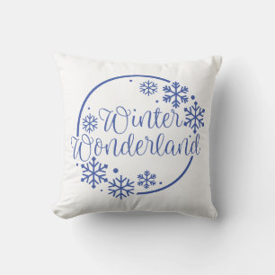 Reversible Winter Wonderland with Snowflakes Cushion