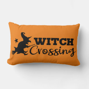Reversible Witch Crossing with Flying Witch Lumbar Cushion