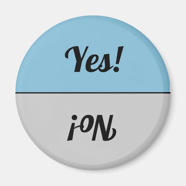 Reversible Yes & No Blue Grey Dishwasher Magnet (Front)