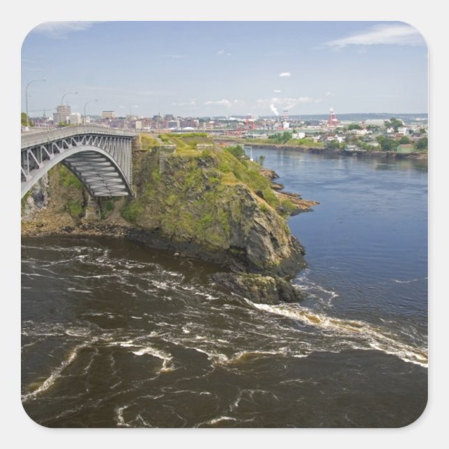 Reversing falls on the St. John River at St. Square Sticker (Front)