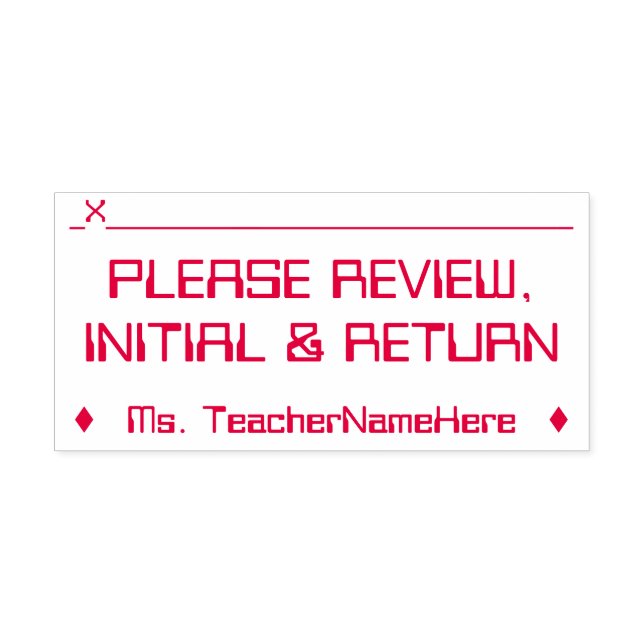 Review and Sign Request + Educator Name Self-inking Stamp (Design)