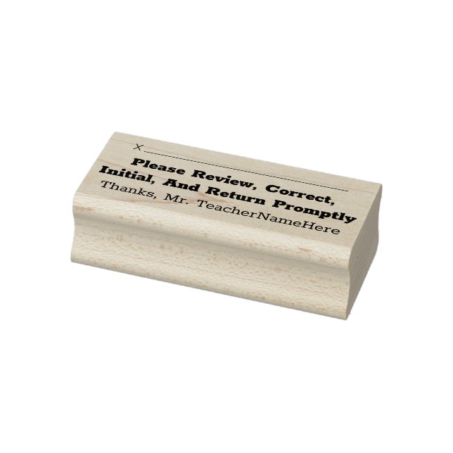 Review and Sign Request & Name Rubber Stamp (Stamp)