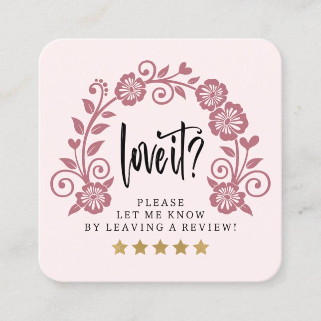 Review Request Logo  Square Business Card (Front)