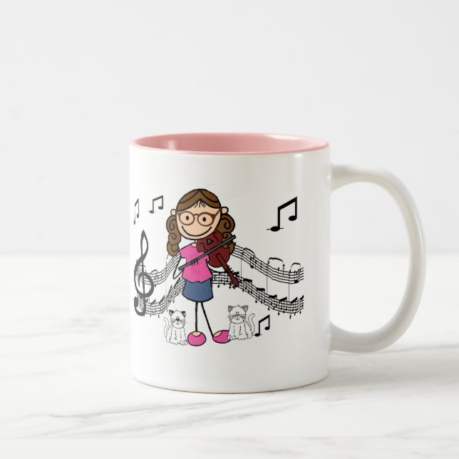 REVISED Customised Stick Figure Violin Player Mug (Right)