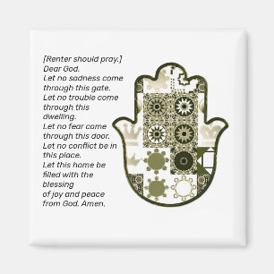 Revisit Square Khamsa Hand Magnet Renter