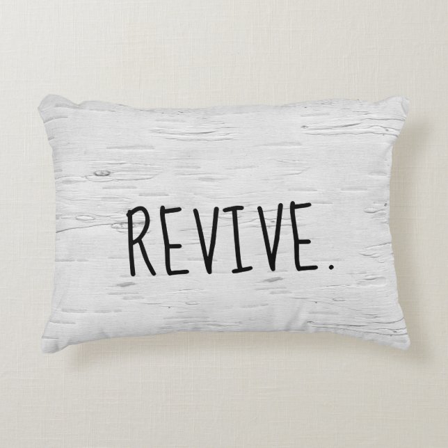 REVIVE Text On Birch Tree  Accent Pillow (Front)