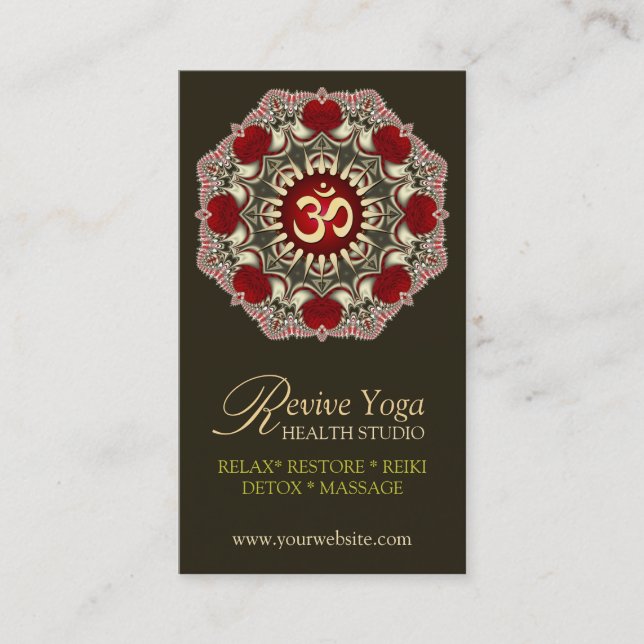 Revive Yoga Love Om New Age Business Cards (Front)