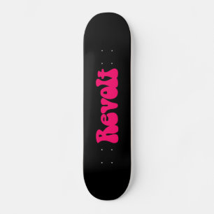 Revolt - Neon Red on Black Skateboard